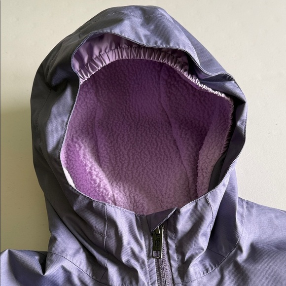 The North Face Girls Hooded Nylon Jacket Purple Fleece and Sherpa Lined - Picture 6 of 16